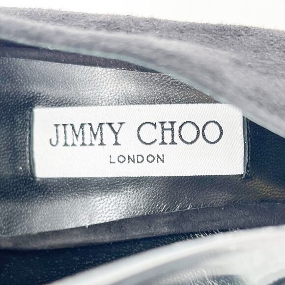 NWB Jimmy Choo Lux 100 Black Suede Gold Crystal Ankle Strap Vamp Bootie IT 41 - Picture 13 of 14